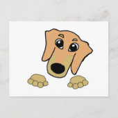 teckel fawn and tan peeking cartoon briefkaart (Voorkant)
