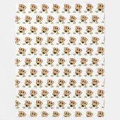 teckel fawn and tan peeking cartoon fleece deken (Voorkant)