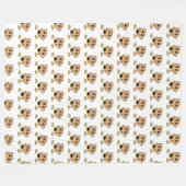teckel fawn and tan peeking cartoon fleece deken (Voorkant (Horizontaal))