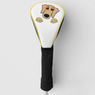 teckel fawn and tan peeking cartoon golfheadcover