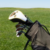 teckel fawn and tan peeking cartoon golfheadcover (Insitu)
