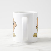 teckel fawn and tan peeking cartoon grote koffiekop (Achterkant)