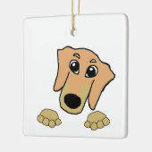 teckel fawn and tan peeking cartoon keramisch ornament (Links)