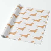 teckel fawn en tan silhouet cadeaupapier (Uitgerold)