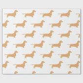 teckel fawn en tan silhouet cadeaupapier (Vlak)