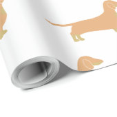 teckel fawn en tan silhouet cadeaupapier (Rol Hoek)