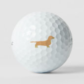 teckel fawn en tan silhouet golfballen (Voorkant)