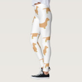 teckel fawn en tan silhouet leggings (Links)