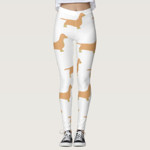 teckel fawn en tan silhouet leggings