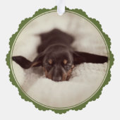 Teckel Foto Kerst Papier Ornament Kaart (Achterkant)