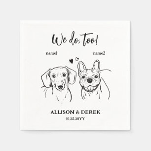 Teckel Franse Bulldog 2 Honden Huwelijk Servet