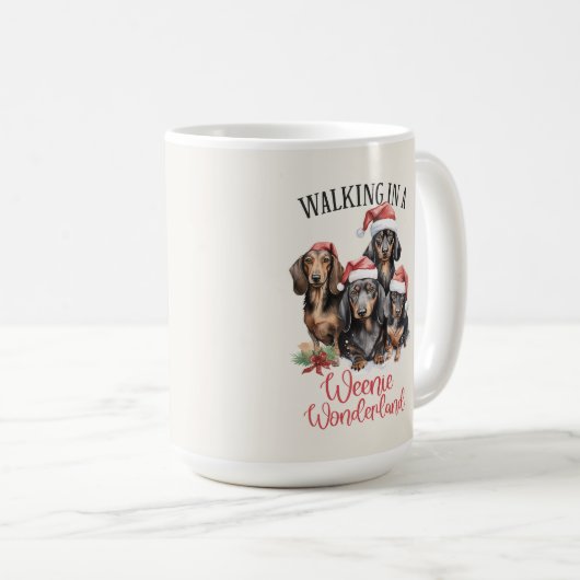 Teckel Funny Christmas Dog Coffee Mok (Voorkant rechts)