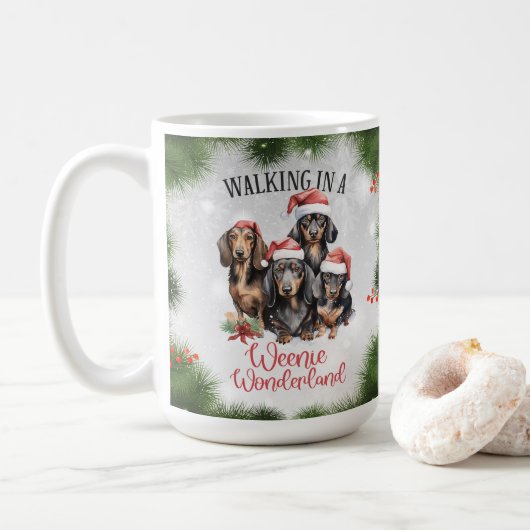 Teckel Funny Christmas Dog Coffee Mok (Met donut)