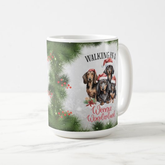 Teckel Funny Christmas Dog Coffee Mok (Voorkant rechts)