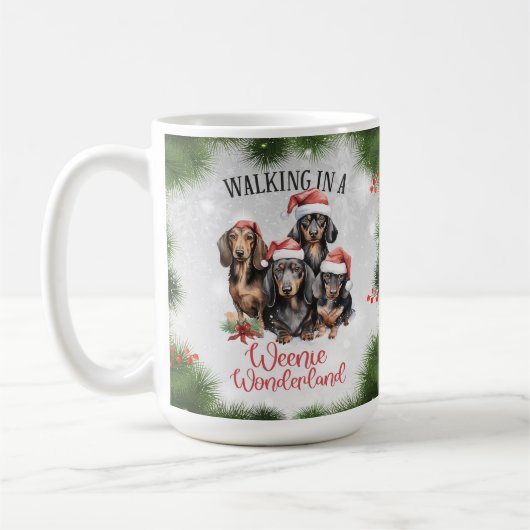 Teckel Funny Christmas Dog Coffee Mok (Links)