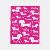 Teckel gepersonaliseerde hondendeken aanpassen fleece deken (Voorkant)