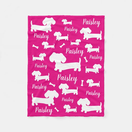 Teckel gepersonaliseerde hondendeken aanpassen fleece deken (Voorkant)