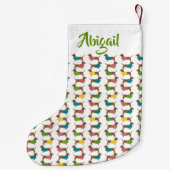 Teckel Gepersonaliseerde Kerst (2-zijdig) Patroon Kleine Kerstsok (Achterkant)