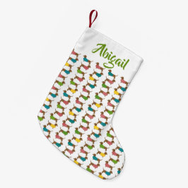 Teckel Gepersonaliseerde Kerst (2-zijdig) Patroon Kleine Kerstsok