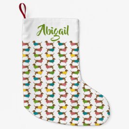 Teckel Gepersonaliseerde Kerst (2-zijdig) Patroon Kleine Kerstsok