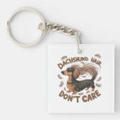 Teckel haar, maakt niet uit sleutelhanger (voorkant)