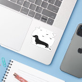 Teckel Halloween Kostuum Mijn Teckel Is Mijn Bo Sticker (Laptop met iPhone)