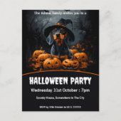 Teckel Halloween Party Uitnodiging Briefkaart (Voorkant)