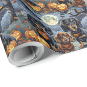 Teckel Halloween Spooky Cadeaupapier (Rol Hoek)