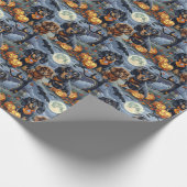 Teckel Halloween Spooky Cadeaupapier (Hoek)