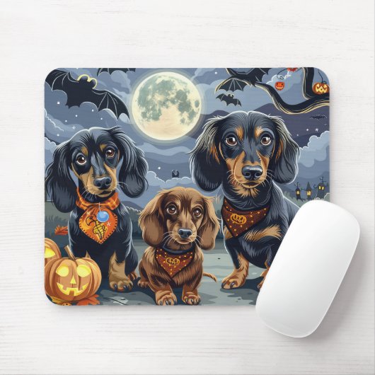 Teckel Halloween Spooky Muismat (Met muis)