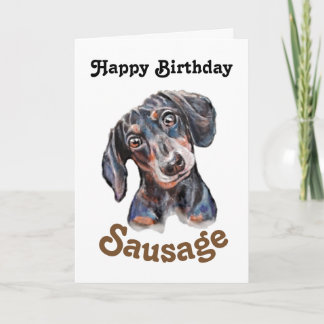 Teckel "Happy Birthday worst" hondenkunst Kaart