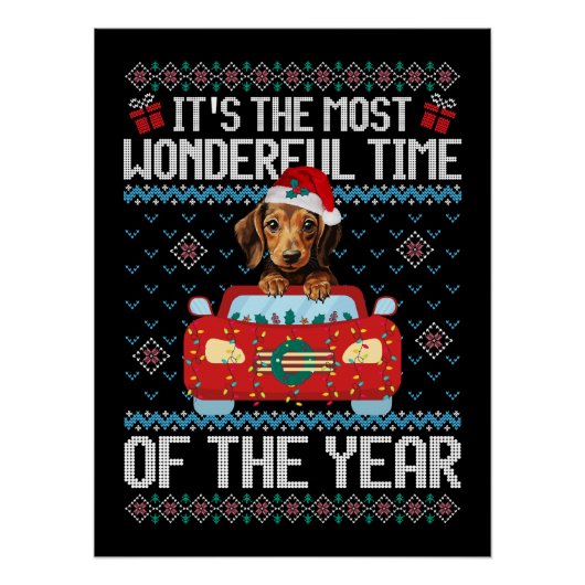 Teckel Het is de mooiste tijd van de tijd Perfect Poster (Voorkant)