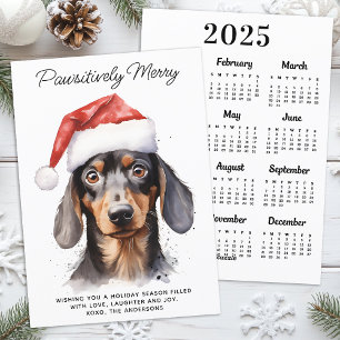 Teckel Hond 2025 Kalender Schattige Vrolijk Kerstf Feestdagenkaart