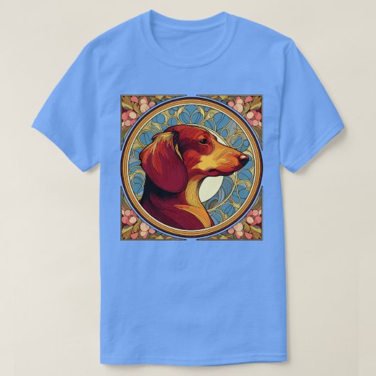Teckel hond Art Nouveau stijl T-shirt (Design voorkant)
