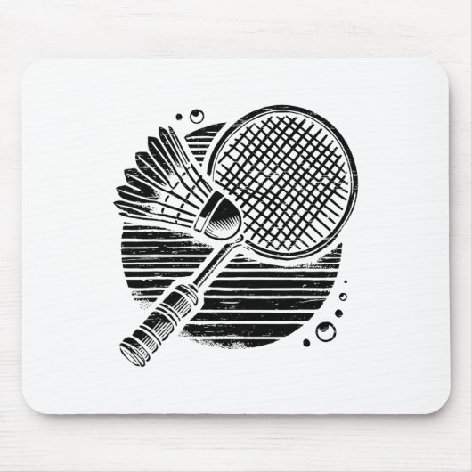 Teckel Hond Badminton Speler Shuttle Muismat (Voorkant)