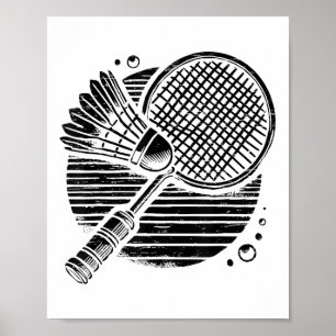 Teckel Hond Badminton Speler Shuttle Poster
