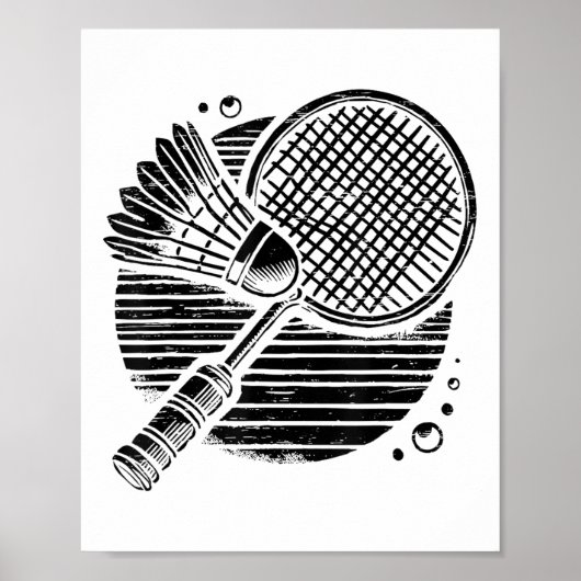 Teckel Hond Badminton Speler Shuttle Poster (Voorkant)