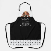 Teckel Hond Bakken Koningin Zwart Wit Custom Schort (Voorkant)