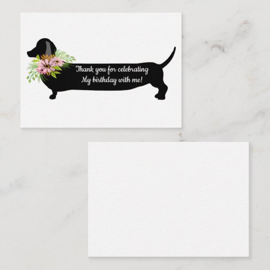 Teckel Hond Bedankt Kaarten Notitiekaartje (Voorkant / Achterkant)