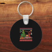 Teckel Hond Butt Kerst Lelijk Klassiek T-shirt Sleutelhanger (Voorkant)