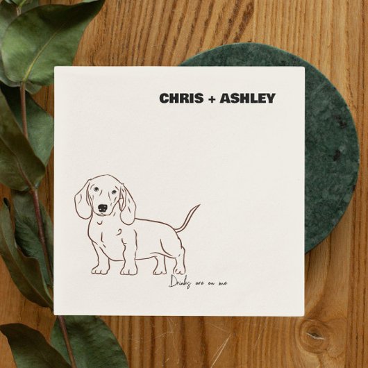 Teckel Hond Cocktail Servet voor bruiloft