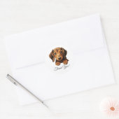 teckel hond dank u ronde sticker (Envelop)