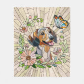 Teckel hond - Doxie -kleurrijk mozaïek Fleece Deken (Voorkant)