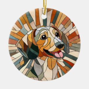 Teckel hond - Doxie -kleurrijk mozaïek Keramisch Ornament