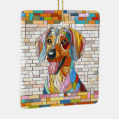 Teckel hond - Doxie -kleurrijk mozaïek Keramisch Ornament (Rechts)
