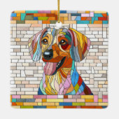 Teckel hond - Doxie -kleurrijk mozaïek Keramisch Ornament (Achterkant)