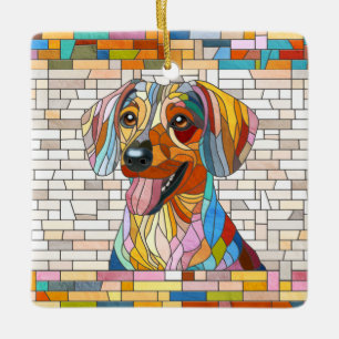 Teckel hond - Doxie -kleurrijk mozaïek Keramisch Ornament