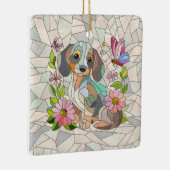 Teckel hond - Doxie -kleurrijk mozaïek Keramisch Ornament (Rechts)