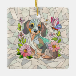 Teckel hond - Doxie -kleurrijk mozaïek Keramisch Ornament