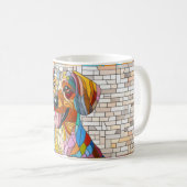 Teckel hond - Doxie -kleurrijk mozaïek Koffiemok (Voorkant rechts)